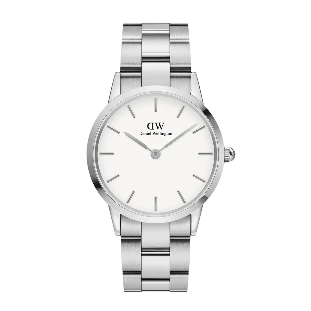 【Daniel Wellington】DW 手錶 Iconic Link 36mm/40mm精鋼錶 耀目亮銀(DW00100203)