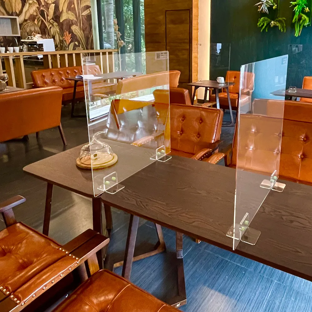 【MORNSUN】餐廳型壓克力用餐隔板 高60x寬60CM 2入組(防疫護盾 餐廳隔板)