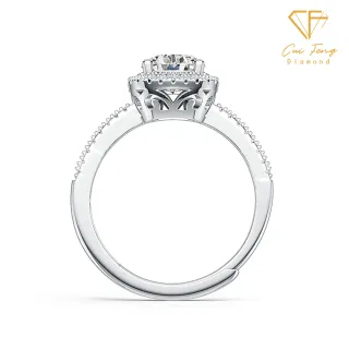 【CF Diamond】戒指 莫桑鑽《皇家方包》(雙11 1克拉 女戒 鑽戒 新品 生日禮物 求婚)