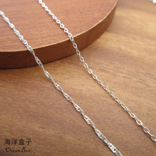 【海洋盒子】素銀原色S925純銀圈圈鍊水波鍊.女用項鍊.女用短鍊子