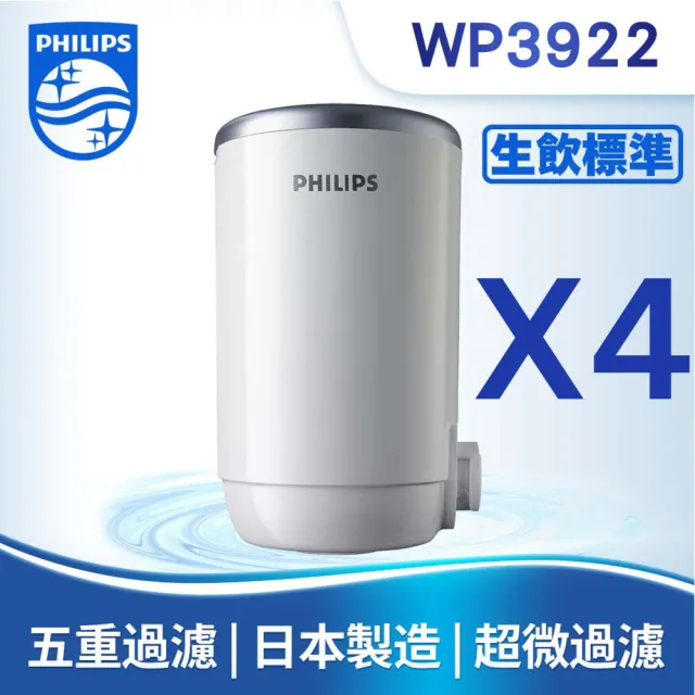 【Philips 飛利浦】日本原裝★5重超濾複合濾芯四入組(WP3922)