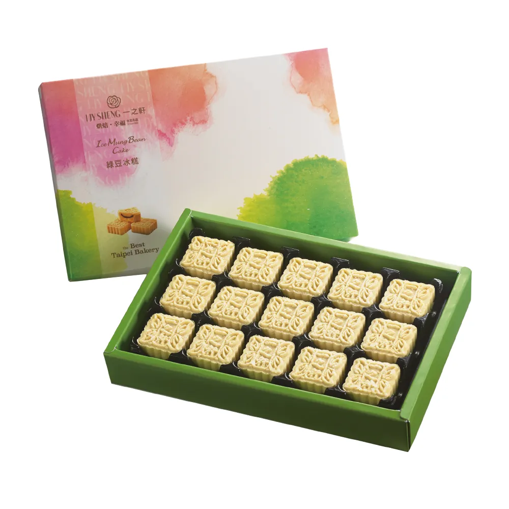 【一之軒】綠豆冰糕15入禮盒(綠豆.冰心紅豆餡.配茶小點)