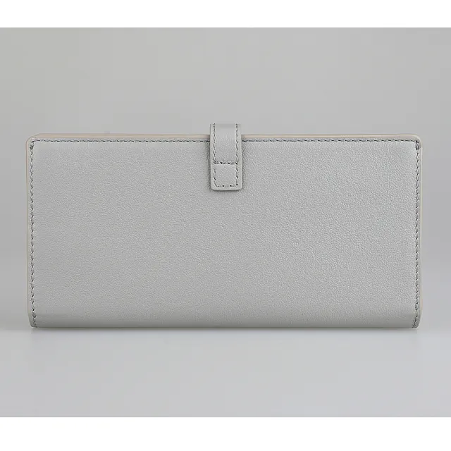 【FURLA 芙拉】FURLA Flow拱門LOGO小牛皮7卡釦式對折長夾(珍珠灰x內芭蕾粉)