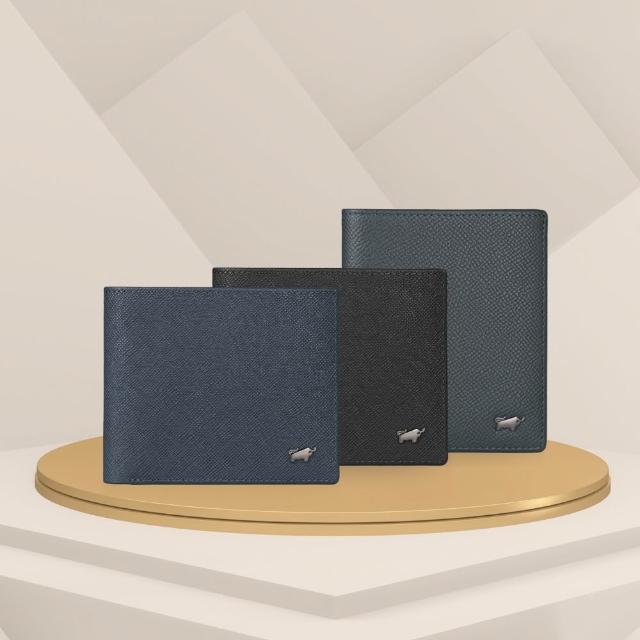【BRAUN BUFFEL 德國小金牛】錢包送禮推薦 專櫃頂級真皮輕薄直立皮夾短夾男夾零錢包(多款任選賣場B)