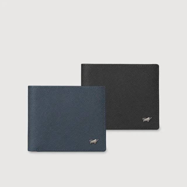 【BRAUN BUFFEL 德國小金牛】錢包送禮推薦 專櫃頂級真皮輕薄直立皮夾短夾男夾零錢包(多款任選賣場B)
