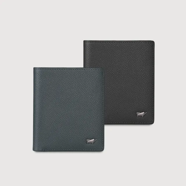 【BRAUN BUFFEL 德國小金牛】錢包送禮推薦 專櫃頂級真皮輕薄直立皮夾短夾男夾零錢包(多款任選賣場B)