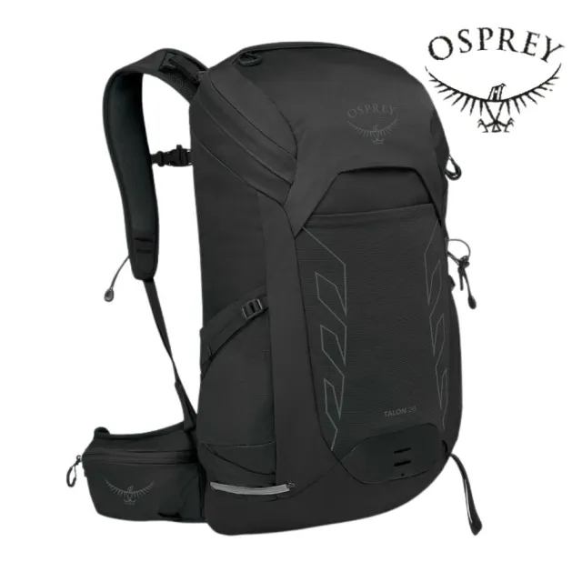 【Osprey】Talon 26L 男款輕量登山背包 Black Coal Grey |輕量旅行後背包 登山健行背包