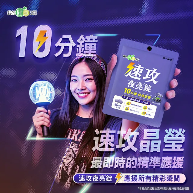 【我的健康日記】速攻夜亮錠(黑醋栗&藍莓配方)30日份(6入組)(60粒/入/添加維生素A有助於維持在暗處的視覺)