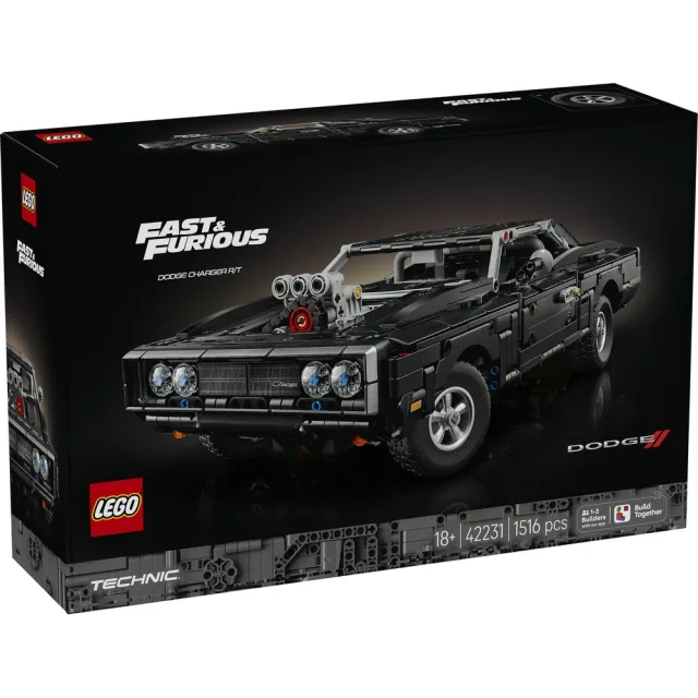 【LEGO 樂高】科技系列 42231 Fast and Furious Dodge Charger R/T 汽車(玩命關頭 賽車模型 禮物 玩具)