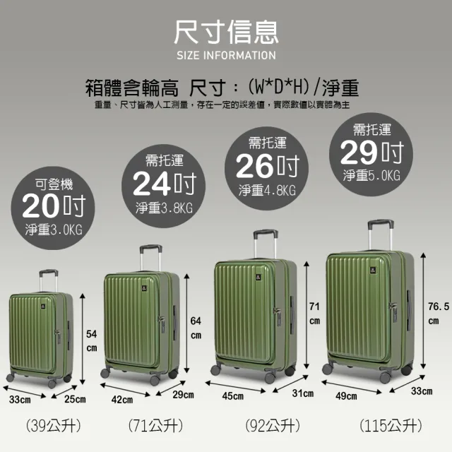 【LYNX】美國山貓26吋第一代前開行李箱(防爆拉鏈、TSA海關鎖、飛機輪、可加大)