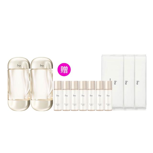 【IPSA 茵芙莎】官方直營 99狂購節 全新流金保濕美膚水e 200mL 雙入組(內贈210ml+化妝棉50入X3)