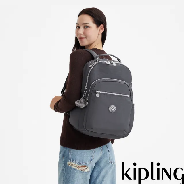 【KIPLING】『首爾包』月光灰機能手提後背包-SEOUL 女包