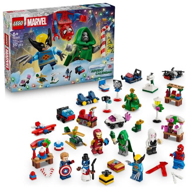 【LEGO 樂高】漫威超級英雄系列 76340 2026 年驚喜月曆(漫威 蜘蛛人 交換禮物 玩具)