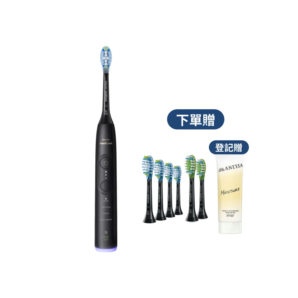 【Philips 飛利浦】momo獨家 HX7421/12 全能亮白音波電動牙刷-極致黑(官方直營/momo集資)