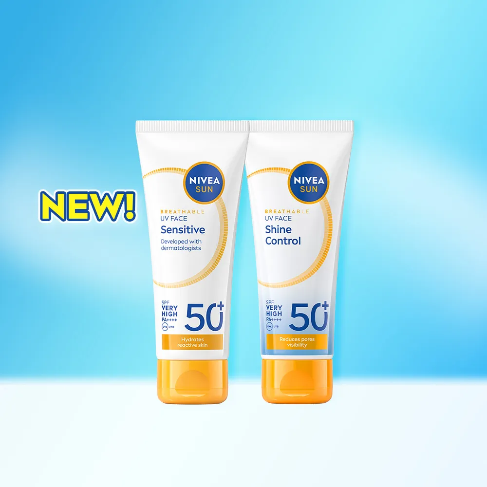 【NIVEA 妮維雅】新品上市★全護專業抗UV防曬乳SPF50+敏感舒緩/油光掰掰 40ml(海洋友善)