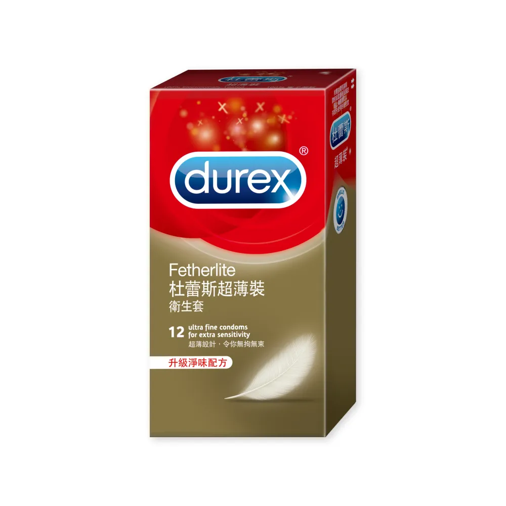 【Durex 杜蕾斯】超薄裝衛生套1盒(12入 保險套/衛生套/避孕套/安全套/避孕/避孕套/保險套推薦)