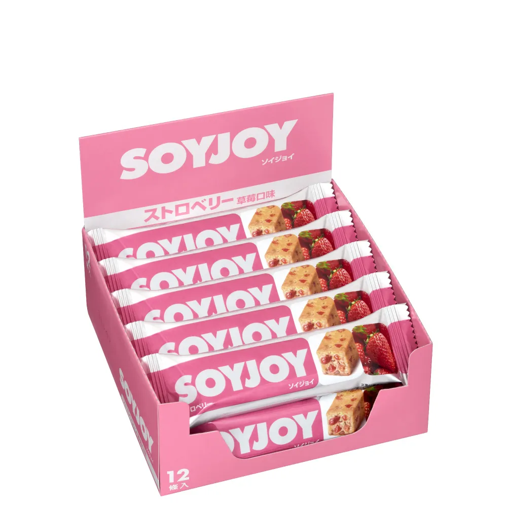 【SOYJOY】大豆水果營養棒-草莓口味30g(12入/盒-膳食纖維 無添加麵粉 不含膽固醇 能量補充)