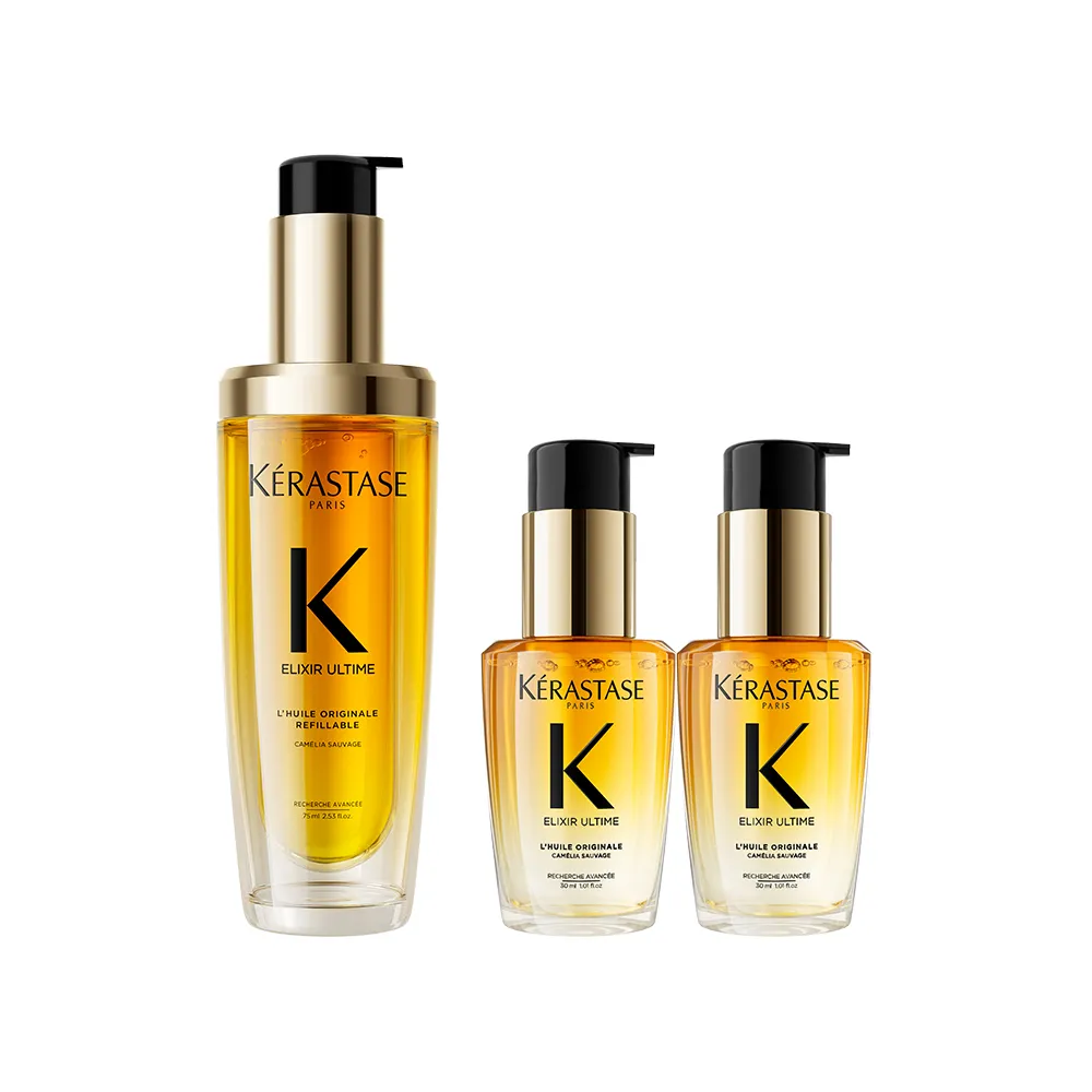 【KERASTASE 巴黎卡詩】金緻柔馭山茶花鎏光露75ml(升級版奢光小金油/極致保濕/長效抗躁/護髮油/髮油)