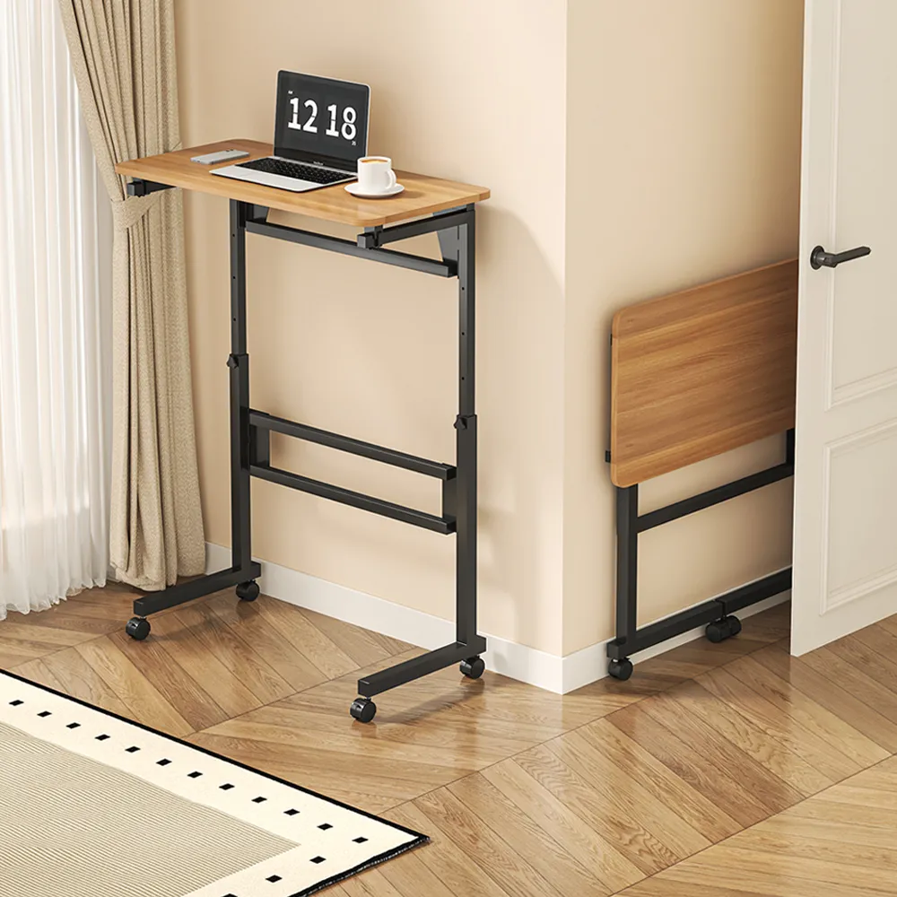 【慢慢家居】可升降站坐兩用-3秒摺SGS低甲醛可移動摺疊桌-80x40cm(邊桌 書桌 電腦桌 升降桌)
