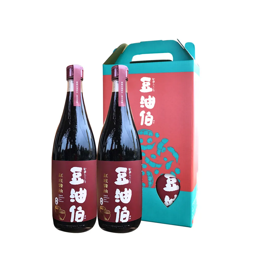 【豆油伯】缸底醬油禮盒3盒組-680mlx2入-3組共6瓶(中秋送禮 自用皆宜/年節禮盒)