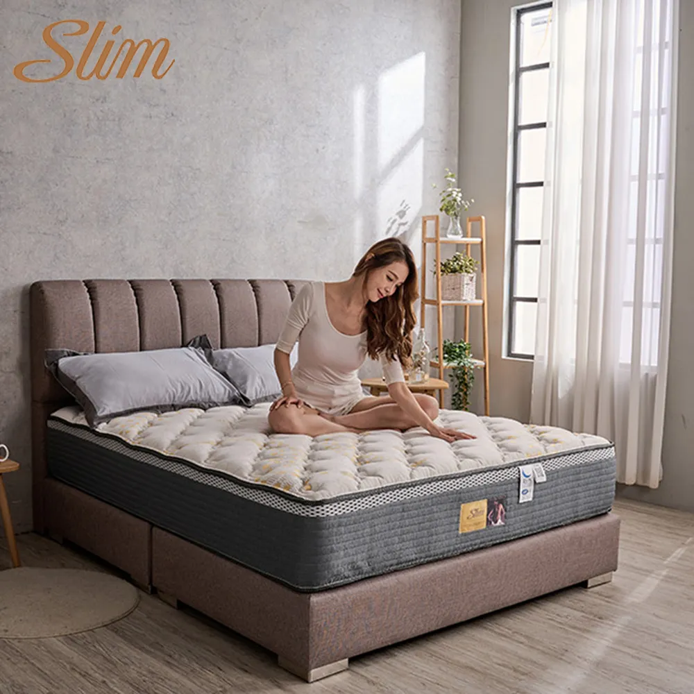 【SLIM】雙人石墨烯能量乳膠記憶膠硬式獨立筒床墊5x6.2尺x27cm-健康舒眠型