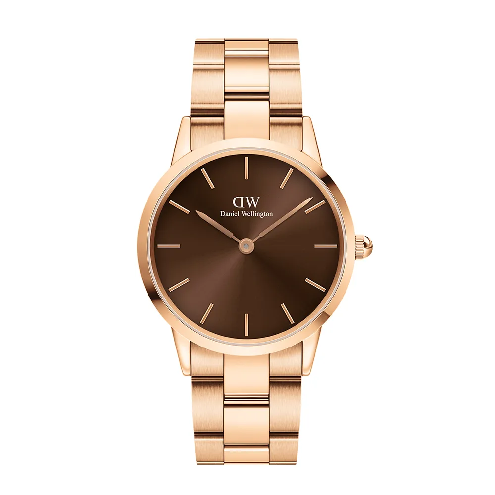 【Daniel Wellington】DW 手錶 Iconic Link Amber 36mm/40mm琥珀棕精鋼錶(DW00100461)