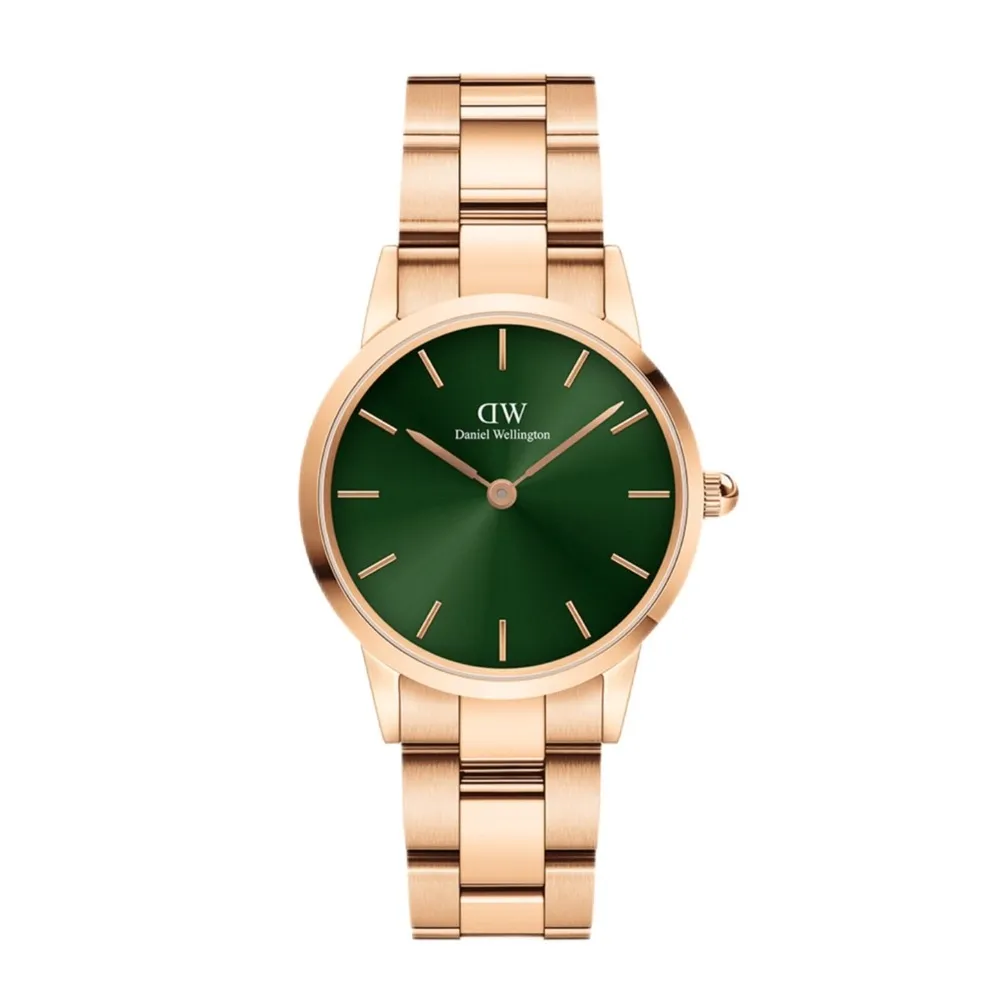 【Daniel Wellington】DW 手錶 Iconic Link Emerald 28mm/32mm森林綠精鋼錶(DW00100421)