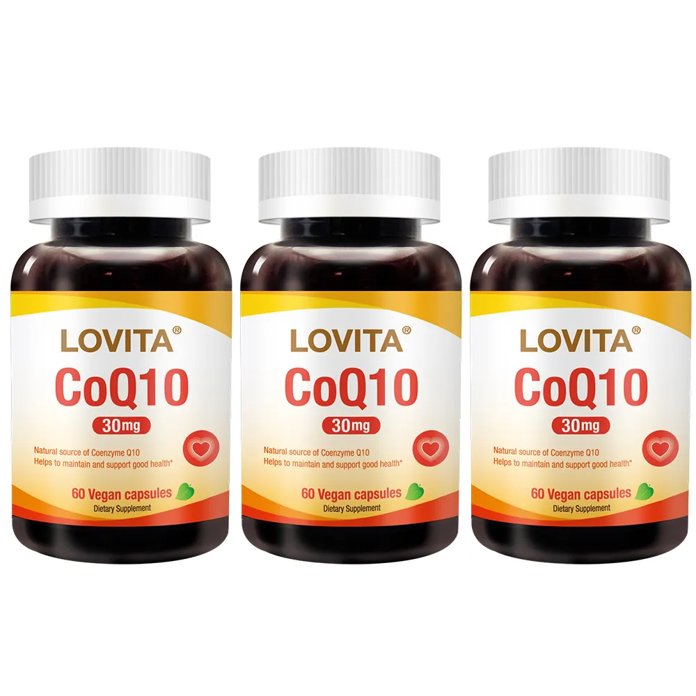 【LOVITA 愛維他】輔酵素Q10素食膠囊30mg 3入組(共180顆)