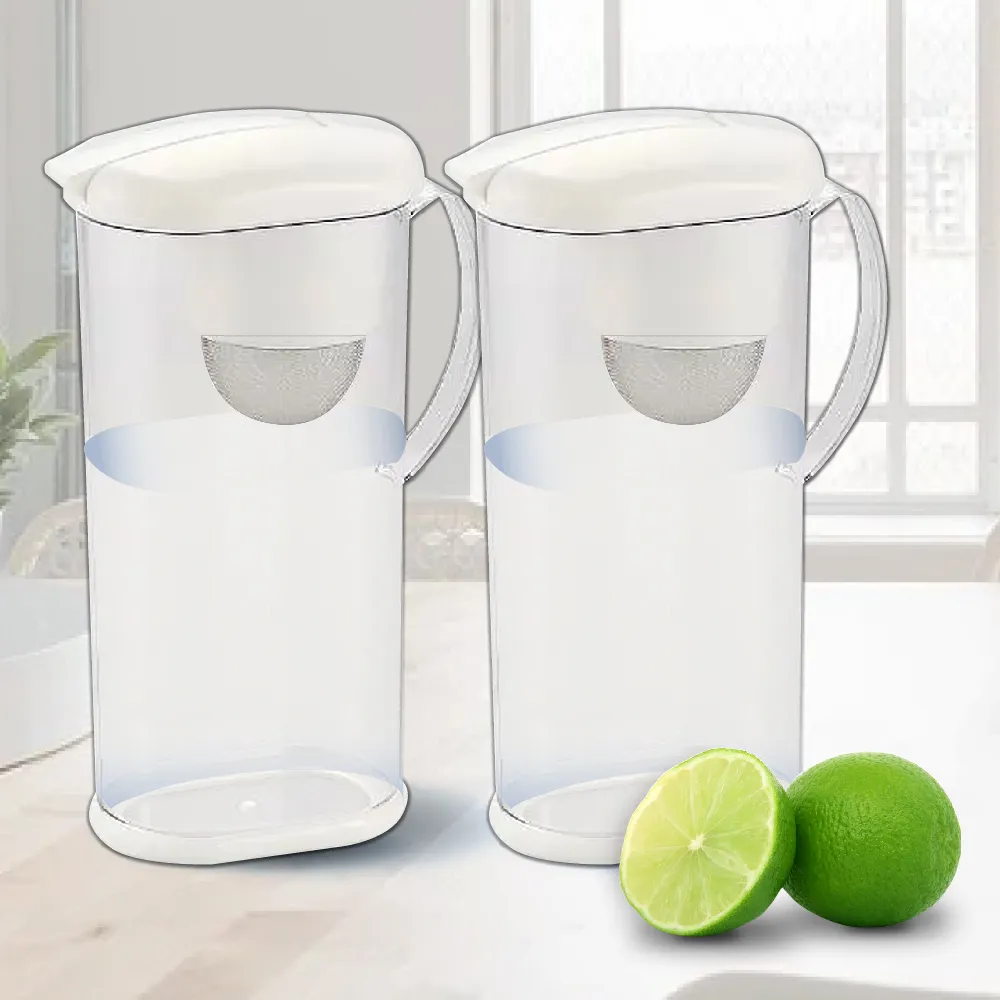 【石丸合成樹脂】日本製耐熱冷水壺/泡茶壺 2.0L 2入組 附不鏽鋼濾網(冷泡茶 果乾水 檸檬水 一年四季使用)