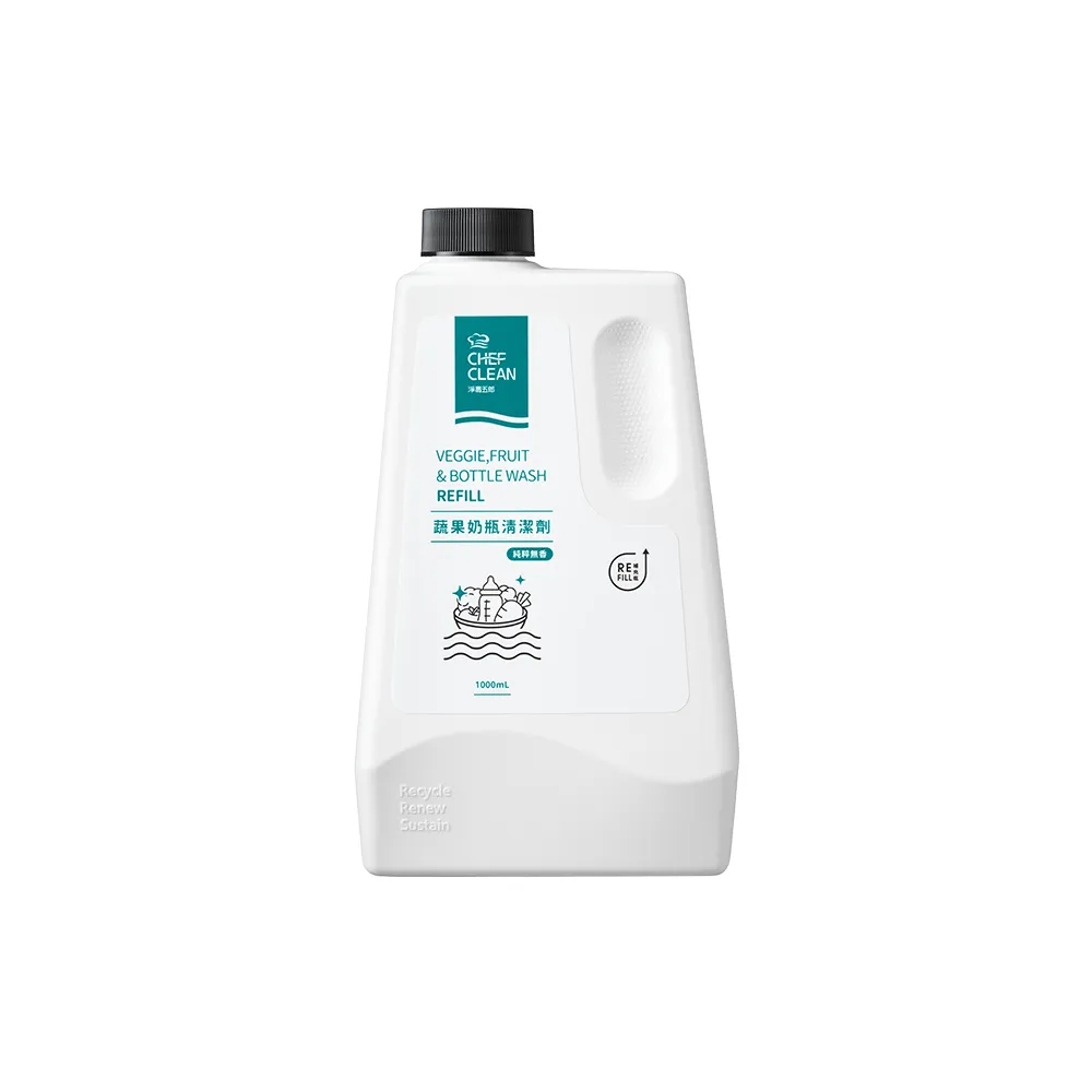 【淨毒五郎】蔬果奶瓶清潔劑補充瓶 1000ml.(可洗蔬果、奶瓶)
