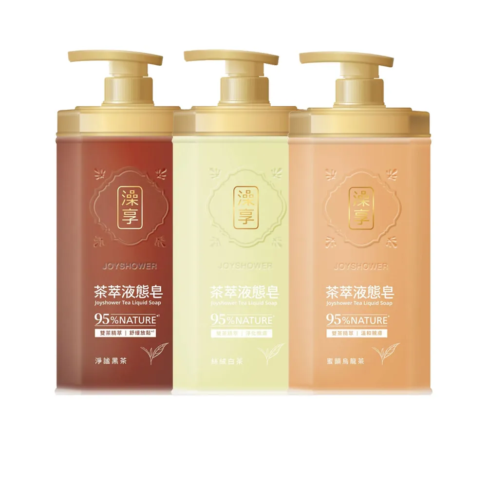 【澡享】茶萃液態皂800ml 4入(淨謐黑茶/蜜韻烏龍茶/絲絨白茶)