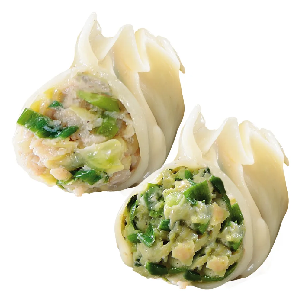 【禎祥食品】超大顆-手工捏花大水餃-高麗菜+韭菜 任選(共5包 約200粒)