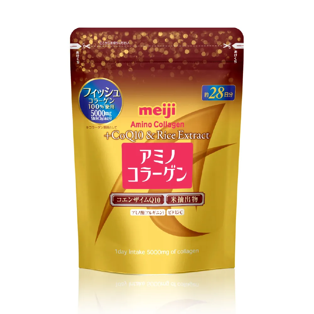 【Meiji 明治】明治膠原蛋白粉璀璨金版28日份袋裝196g-單包S2(膠原蛋白)