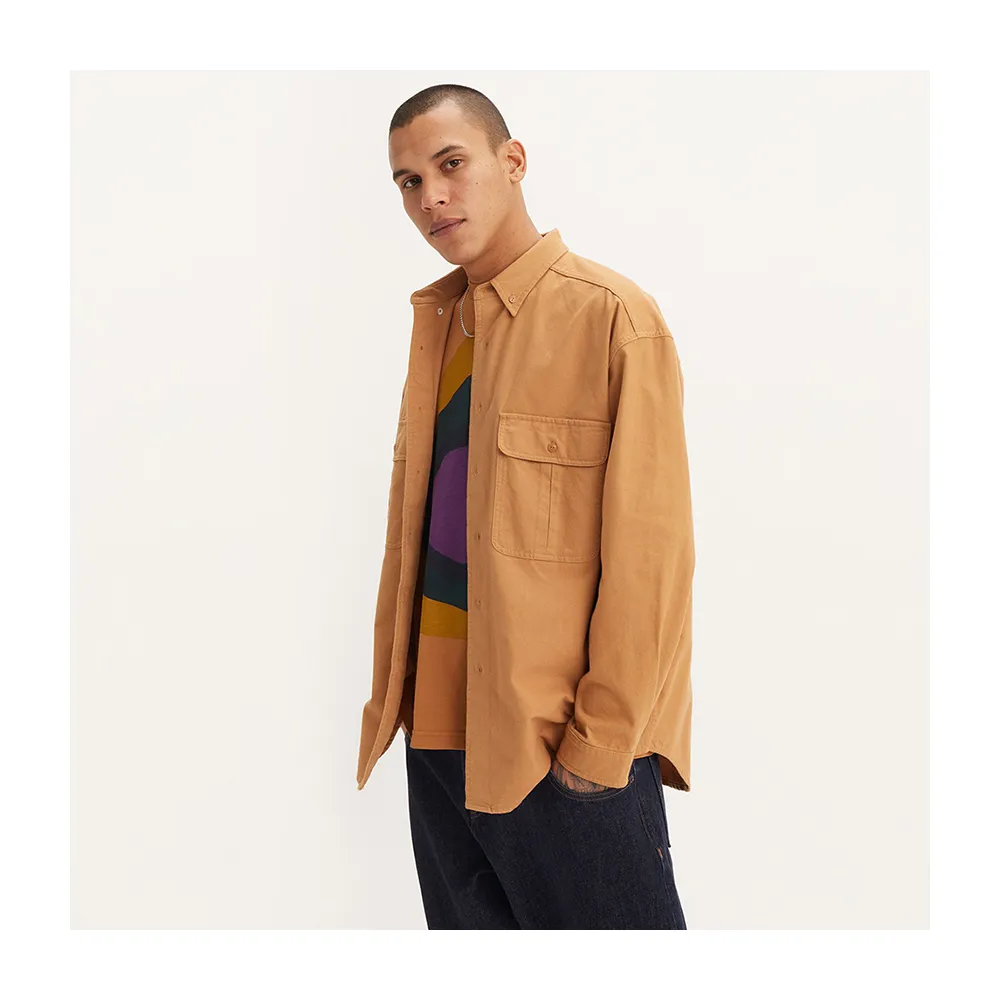 【LEVIS】Skateboarding™ 男款街頭寬鬆版長袖外套式襯衫 上衣 熱賣單品 A0953-0011
