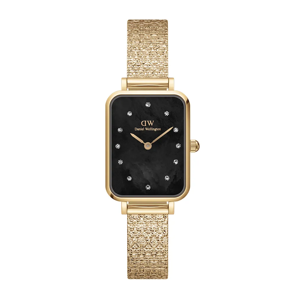 【Daniel Wellington】DW 手錶 Quadro Lumine 20X26-星辰系列貝母盤麥穗鋼琴方錶-星辰黑(三色 DW00100583)