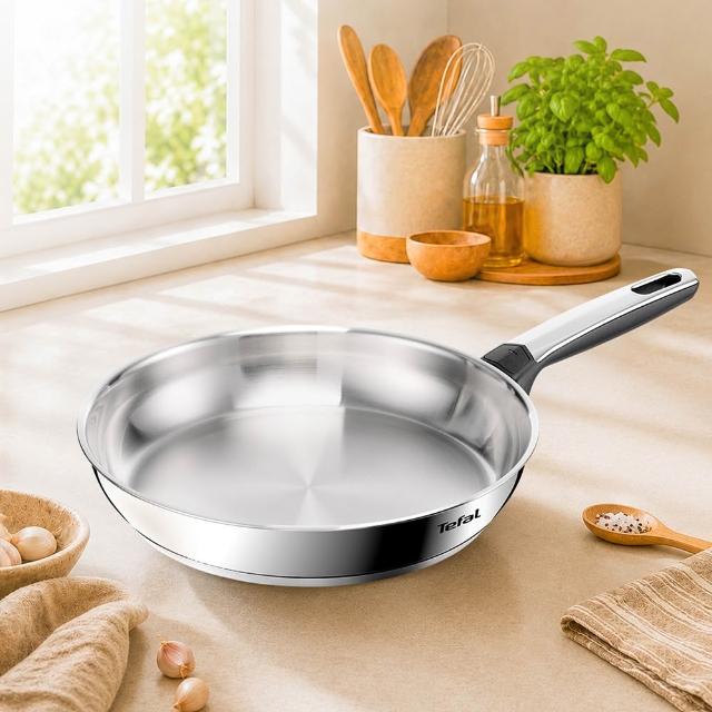 【Tefal 特福】精銳系列28cm不鏽鋼平底鍋(不挑爐具、IH爐可用鍋)