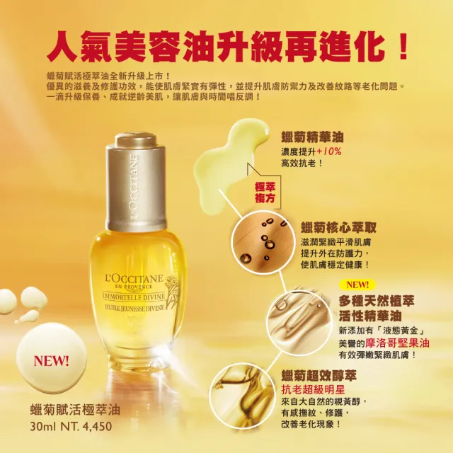 【L’Occitane 歐舒丹】官方直營 蠟菊賦活極萃油30ml(美容油/保濕)