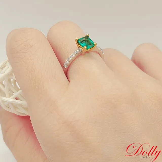 【DOLLY】買一送一 14K金 天然哥倫比亞祖母綠1克拉鑽石戒指 高級訂製珠寶 浪漫質感 奢華送禮