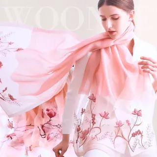 【WOONUE】頂級蠶絲羊毛混紡披肩保暖圍巾絲巾防曬披肩禮服披肩冷氣閨蜜生日禮物母親節禮物女友老婆禮物