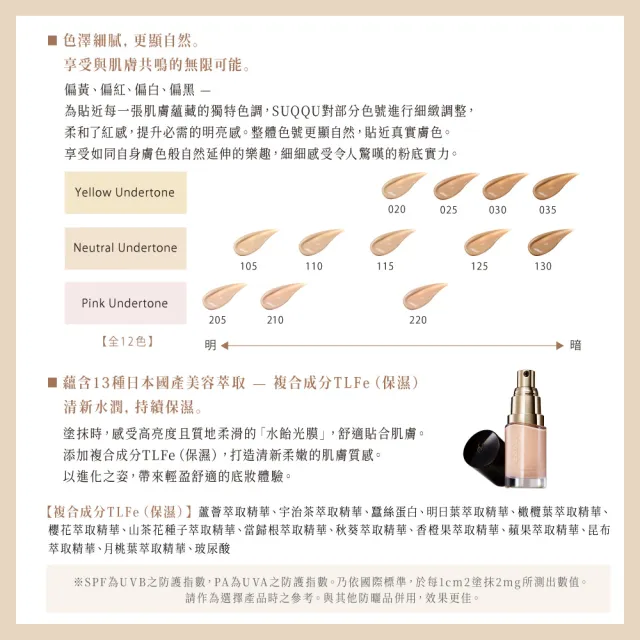【SUQQU】晶采艷澤粉底液ｅ 30mL (多色任選_加贈淨膚妝前組)