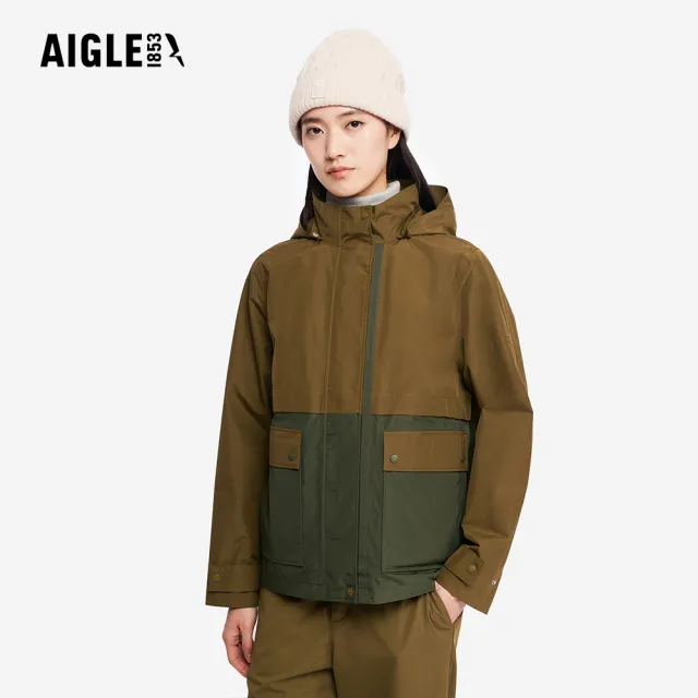 【AIGLE】女 GORE-TEX 防水透氣外套｜AG-5A208A071 橄欖綠 (女外套 防水透氣外套 防風外套 Goretex)