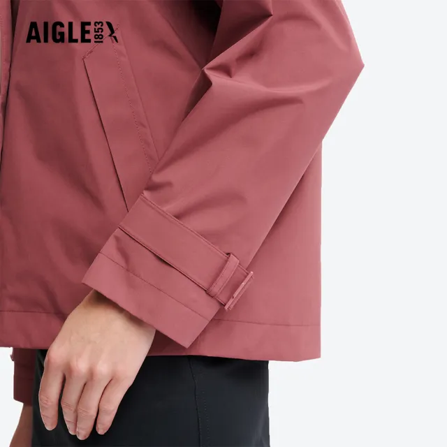 【AIGLE】女 GORE-TEX 防水短版風衣｜AG-5A202A023 酒紅 (女外套 防水透氣外套 防風外套 Goretex 風衣)