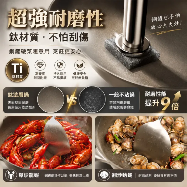 Felsted 菲仕德 微壓炒鍋 炒菜鍋 不沾鍋 炒鍋 鈦鍋 無塗層鍋 30公分微壓鍋 瓦斯爐電磁爐適用