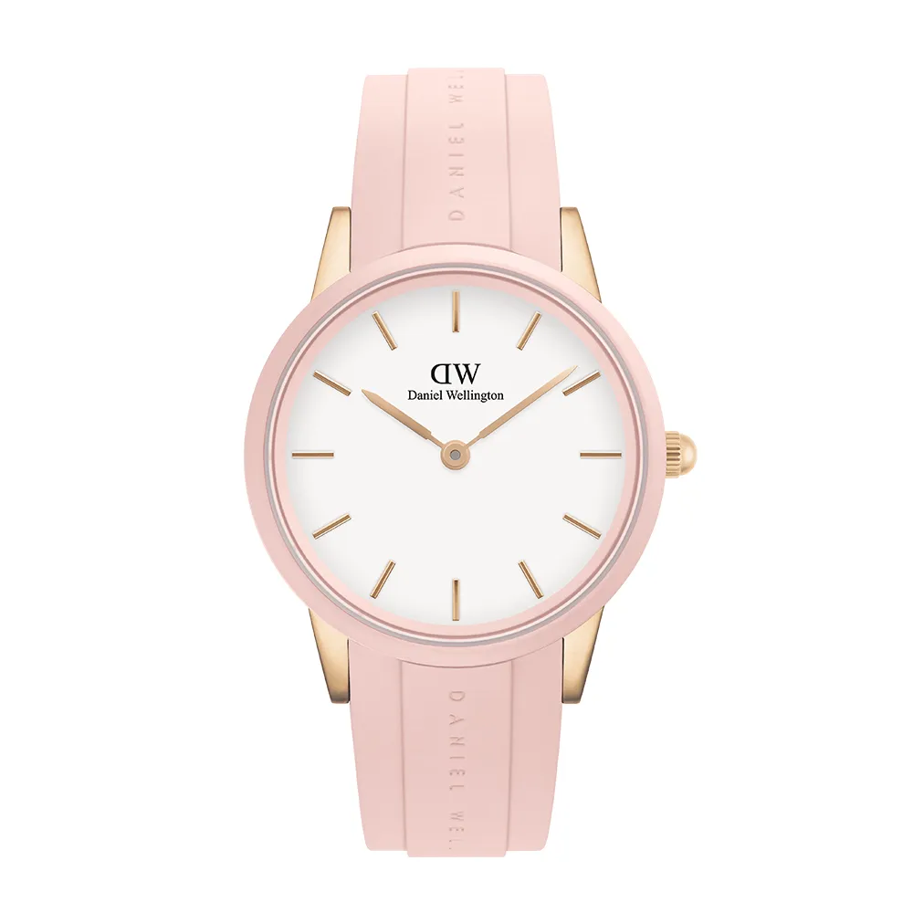 【Daniel Wellington】DW 手錶 Iconic Motion32mm 限量浪漫粉膠腕錶-玫瑰金框(DW00100532)
