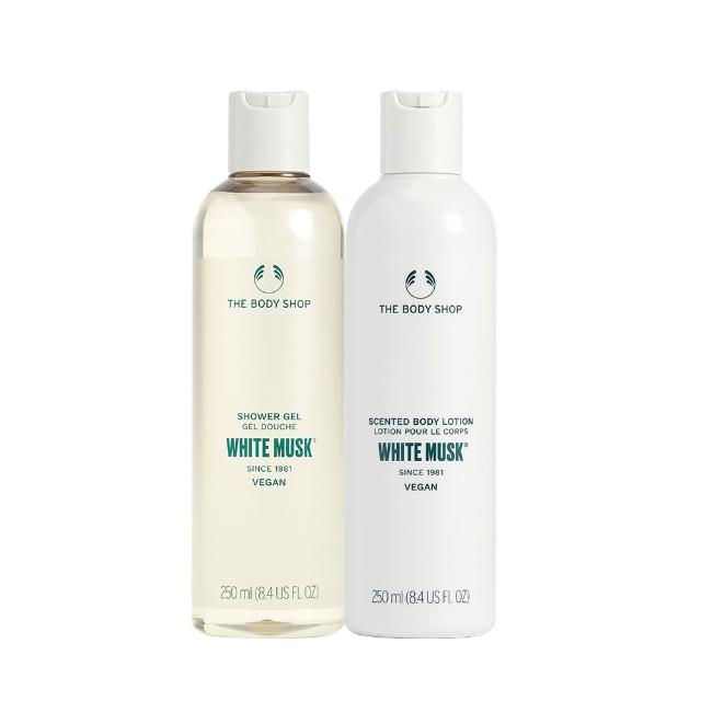 【THE BODY SHOP 美體小舖】白麝香女神美膚組(潤膚乳250ML+沐浴膠250ML)