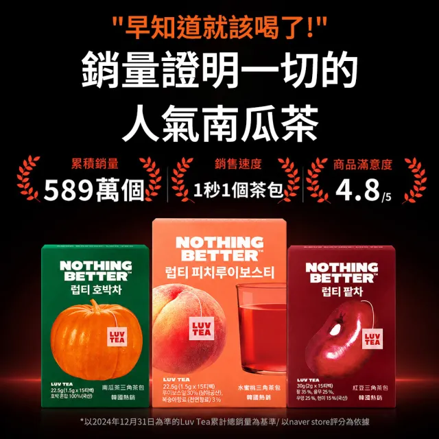【NOTHING BETTER】3入組 南瓜茶包 1.5公克/包 x15包/盒 官方正式授權代理 韓國製造 知恩愛用