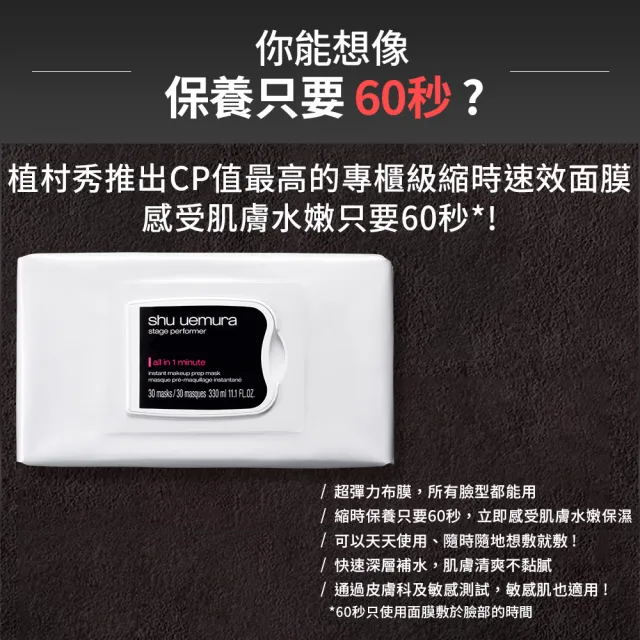 【植村秀】官方直營 60秒速效精華水面膜 30pcs(Shu uemura)