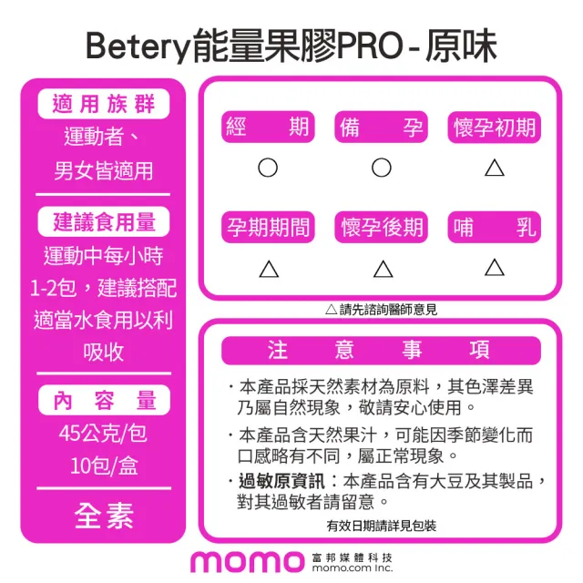 【Betery】Energy Gel 能量果膠 PRO(10包入/盒)