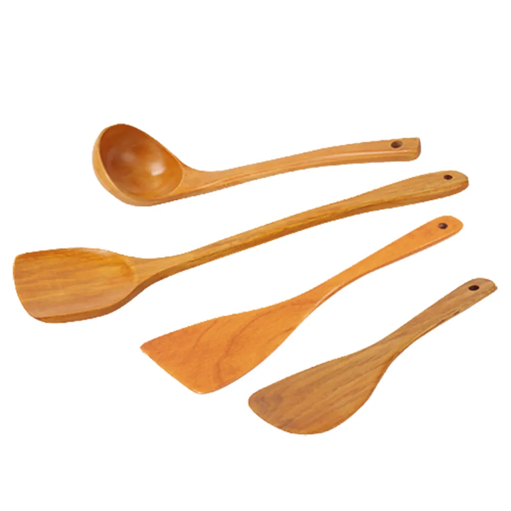 【PS Mall】原木餐具 木鏟 木勺 長柄木勺 C黃色湯勺 2入(J681)