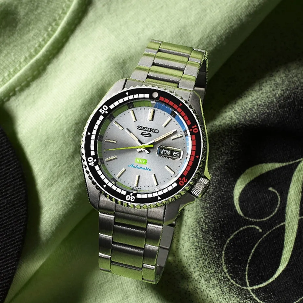 【SEIKO 精工】5 Sports HUF聯名機械錶-42.5mm_SK040(4R36-16J0N/SRPL33K1) 七夕 送禮自用